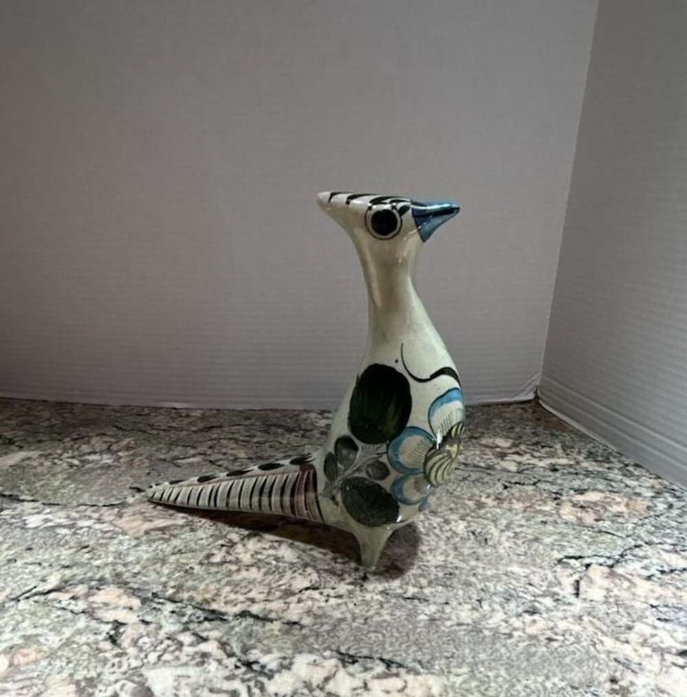 VTG Hand-Painted Tonala Mexico Ceramic Bird Pottery Figurine
